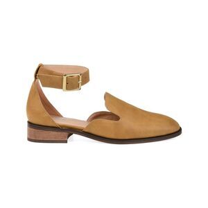 JOURNEE COLLECTION Womens Yellow Dorsay Loreta Square Toe Block Heel Flats 8.5